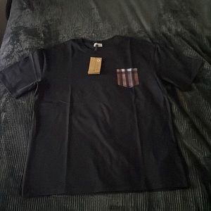 burberry tee shirt black check detail